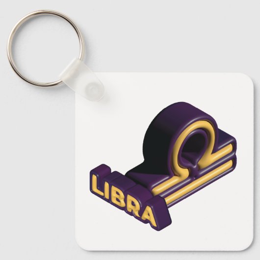 Libra Sterrenbeeld en Tekst Ontwerp Sleutelhanger (Voorkant)