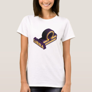 Libra Sterrenbeeld en Tekst Ontwerp T-shirt
