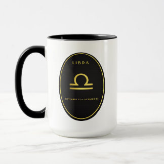 Libra Sterrenbeeld Gouden Ovaal Embleem Mok | Luxe