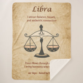 Libra-sterrenbeeld met Gebalanceerde Affirmaties Sherpa Deken