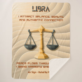 Libra Sterrenbeeld Modern 3D Astrologie Design Sherpa Deken