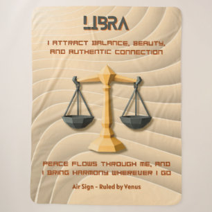 Libra Sterrenbeeld Modern 3D Astrologie Design Sherpa Deken