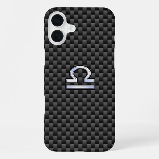 Libra Sterrenbeeld op Koolstofvezel iPhone Hoesje (Achterkant)