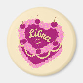 Libra Sterrenbeeld Pastel Hart Verjaardagstaart Magneet (Voorkant)