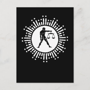 Libra sterrenbeeld symbool met sterren Zwart en Wi Feestdagenkaart