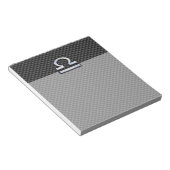 Libra sterrenbeeld symbool op Carbon Fiber Print Notitieblok (Schuin)