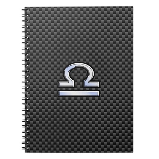 Libra sterrenbeeld symbool op koolstofvezel afdruk notitieboek (Voorkant)