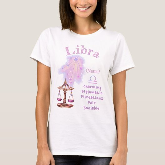 Libra Sterrenbeeld T-Shirt *1 (Voorkant)
