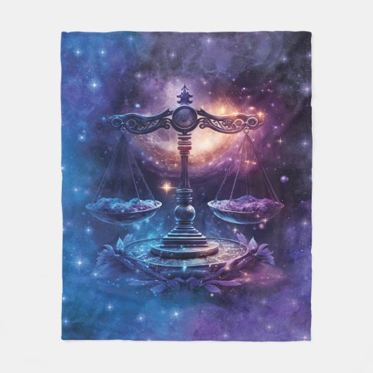 Libra Sterrenbeeld Watercolorontwerp Fleece Deken (Voorkant)