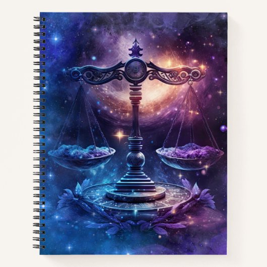 Libra Sterrenbeeld Watercolorontwerp Notitieboek (Voorkant)