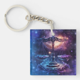 Libra Sterrenbeeld Watercolorontwerp Sleutelhanger