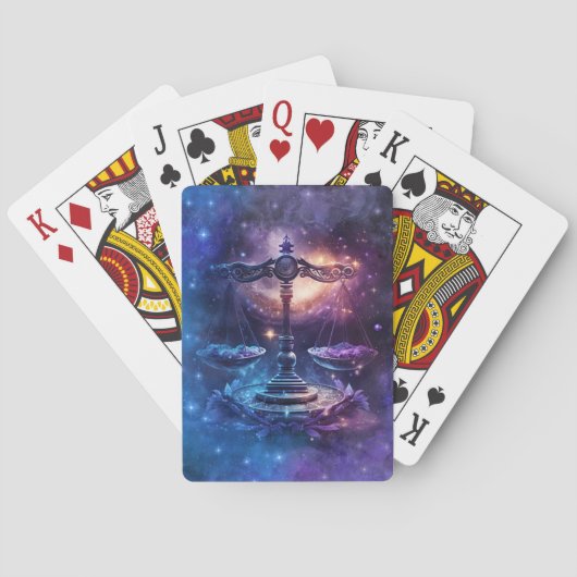 Libra Sterrenbeeld Waterverf Design Pokerkaarten (Achterkant)