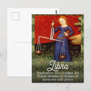 Libra Sterrenbeeld Weegschaal Verjaardagsfeest Briefkaart