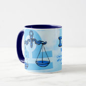 Libra "The Scales" air sign blue astrological mok (Voorkant links)