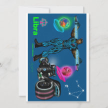 Libra thema verjaardagsuitnodiging.