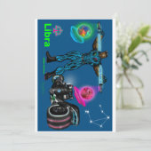 Libra thema verjaardagsuitnodiging. kaart (Staand voorkant)