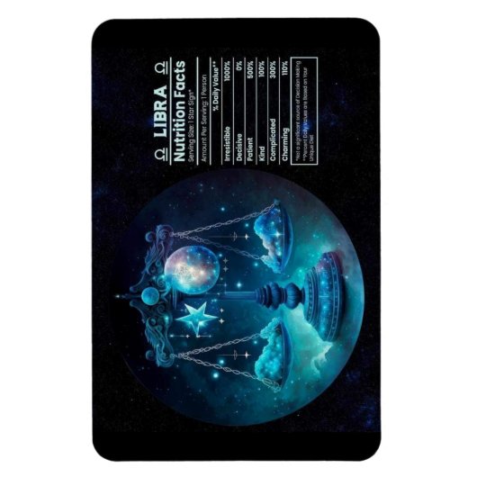 Libra-Themed Nutritional Value Magneet (Verticaal)