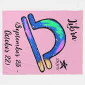 Libra Throw blanket Fleece Deken (Voorkant (Horizontaal))