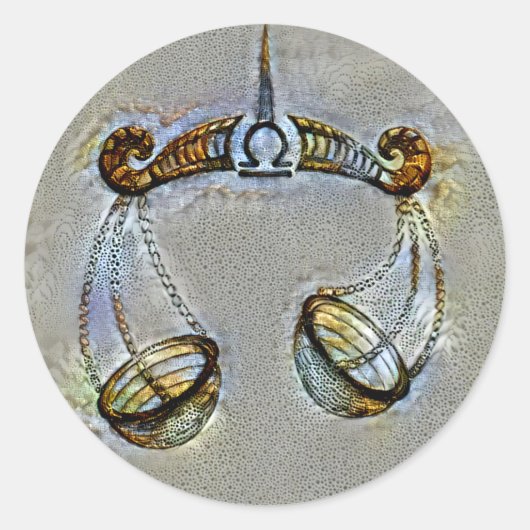 Libra Venice Ronde Sticker (Voorkant)