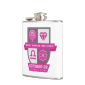 Libra Verjaardag Crest™ voor 1-23 oktober Heupfles (Links)