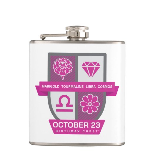 Libra Verjaardag Crest™ voor 1-23 oktober Heupfles (Voorkant)