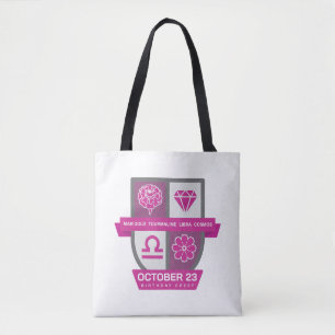 Libra Verjaardag Crest™ voor 1-23 oktober Tote Bag