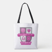 Libra Verjaardag Crest™ voor 1-23 oktober Tote Bag (Achterkant)