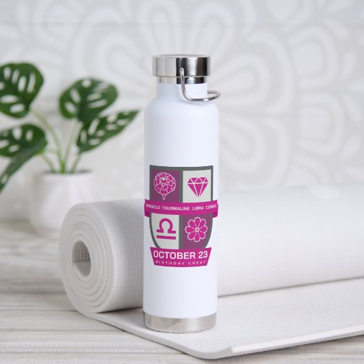 Libra Verjaardag Crest™ voor 1-23 oktober Waterfles (Yoga (Gedraaid)  )