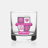 Libra Verjaardag Crest™ voor 1-23 oktober Whisky Glas (Achterkant)