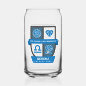 Libra Verjaardagsembleem™ voor 23-30 september Blikvorm Glas (Achterkant)