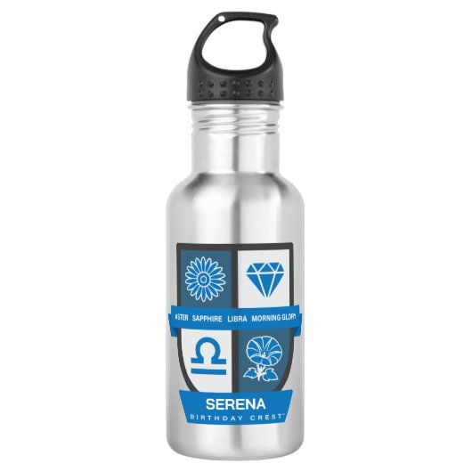 Libra Verjaardagswapen™ voor 23-30 september Waterfles (Voorkant)