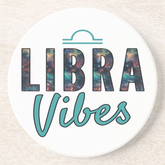 Libra Vibes Sandstone Onderzetter (Voorkant)