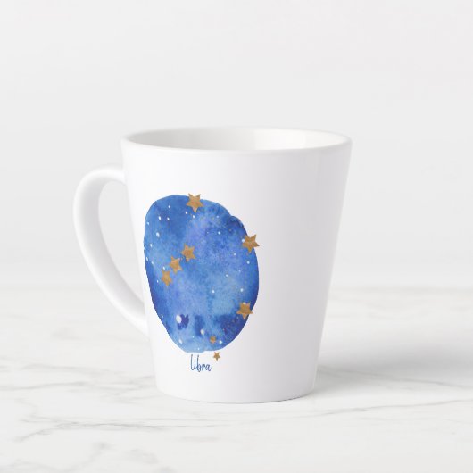 Libra Waterverf Night Sky Constellation Zodiac Latte Mok (Linkerhoek)