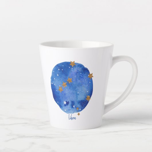 Libra Waterverf Night Sky Constellation Zodiac Latte Mok (Rechts)