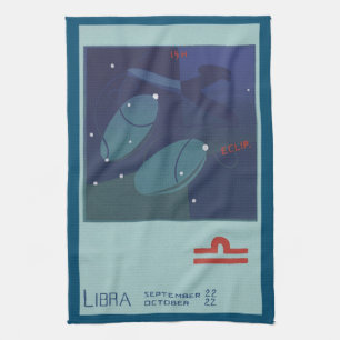 Libra Weegschaal Sterrenbeeld Vintage Zodiac Astro Theedoek