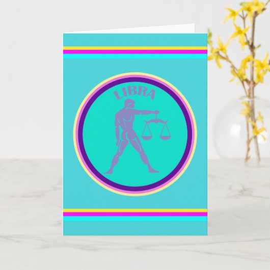 Libra wenskaart kaart (Gele Bloem)