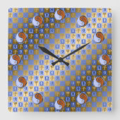 Libra & Wood Rat Vierkante Klok (Voorkant)