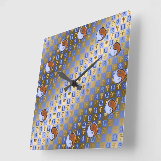 Libra & Wood Rat Vierkante Klok (Hoek)