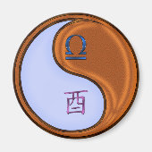 Libra & Wood Rooster Magneet (Voorkant)