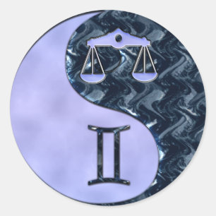 Libra Yin Yang Ronde Sticker