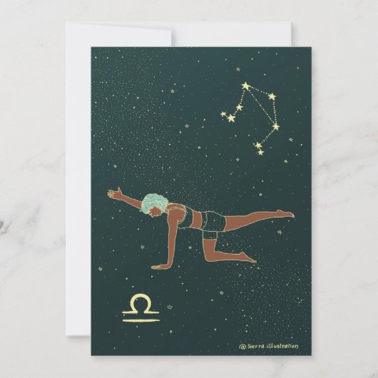Libra Yoga Meisje Verjaardag Kaart (Voorkant)