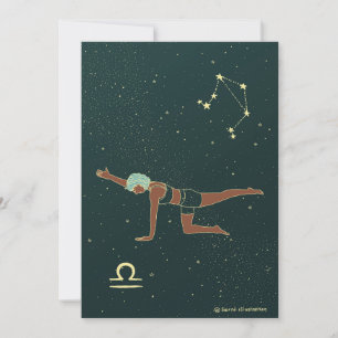 Libra Yoga Meisje Verjaardag Kaart