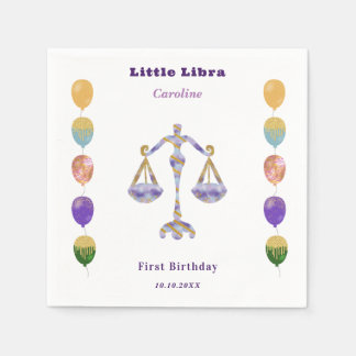 Libra Zodiac 1st Birthday Balloons & Artistic Servet
