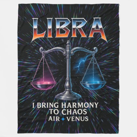 Libra Zodiac 80's Rock Band Geïnspireerd Astrologi Fleece Deken (Voorkant)