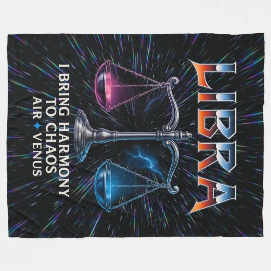 Libra Zodiac 80's Rock Band Geïnspireerd Astrologi Fleece Deken (Voorkant (Horizontaal))