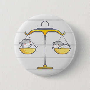 Libra Zodiac Animal Button