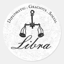 Libra Zodiac Astrology Personality Black White
