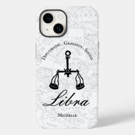 Libra Zodiac Astrology Personality White Custom Case-Mate iPhone 14 Hoesje