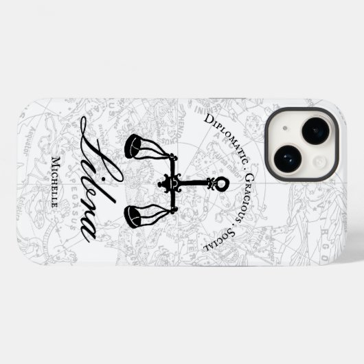 Libra Zodiac Astrology Personality White Custom Case-Mate iPhone Case (Achterkant (horizontaal))