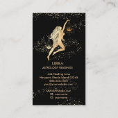 *~* LIBRA Zodiac Astrology Reading Gold Black Visitekaartje (Achterkant)